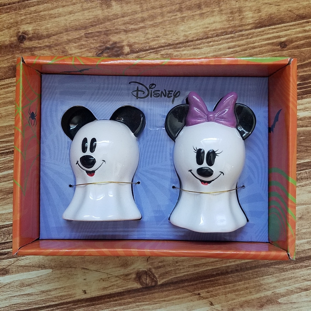 Disney Mickey Minnie Mouse Ghost Salt & Pepper Shakers Halloween - Picture 9 of 9